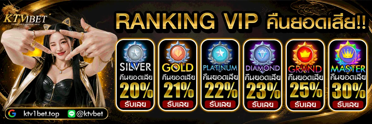 โปรโมชั่น Ranking VIP คืนยอดเสีย Ktv1bet